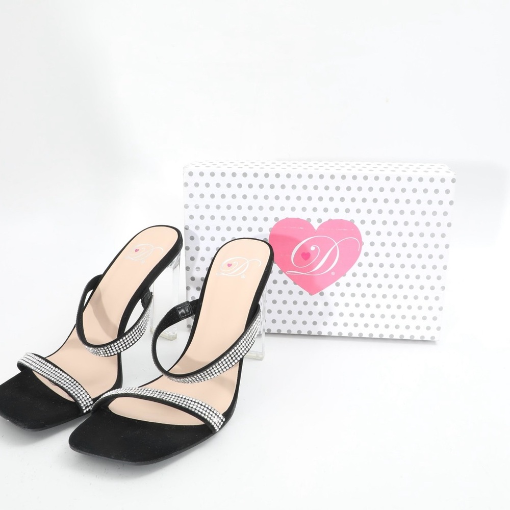 Black & Silver Rhinestone Heels - Picture 3 of 11